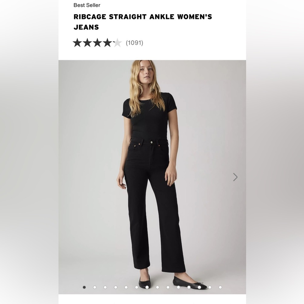 Women's Levi ribcage straight Black Jeans
